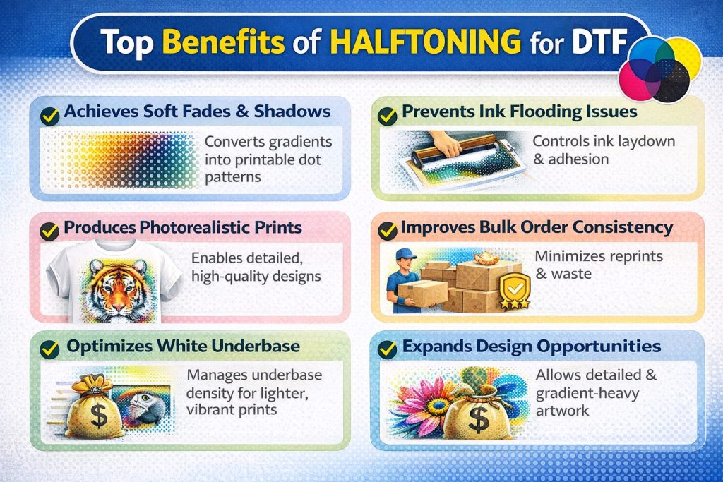 Top benefits of Halftoning technique for Direct-to-film (DTF) printing